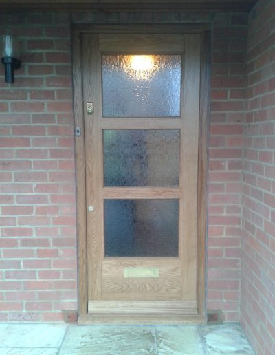 timber front door with windows
